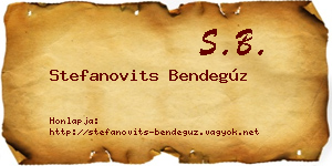 Stefanovits Bendegúz névjegykártya
